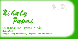 mihaly papai business card